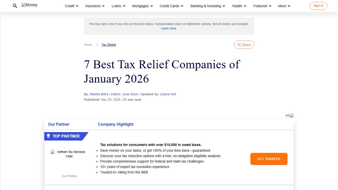 7 Best Tax Relief Companies of 2026 Money